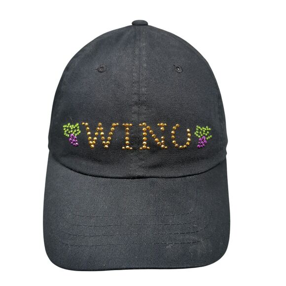 Wino Slideback Hat Black OSFM Adjustable Rhinestone Bling Magic - Picture 1 of 9